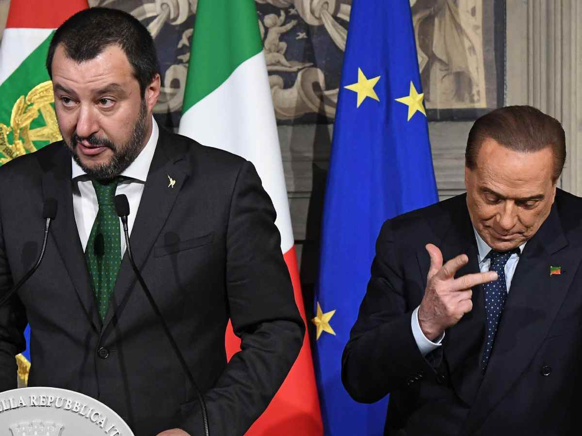 Berlusconi accanto a Matteo Salvini nel 2022