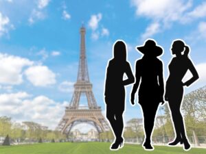 Tour Eiffel e sagome femminili