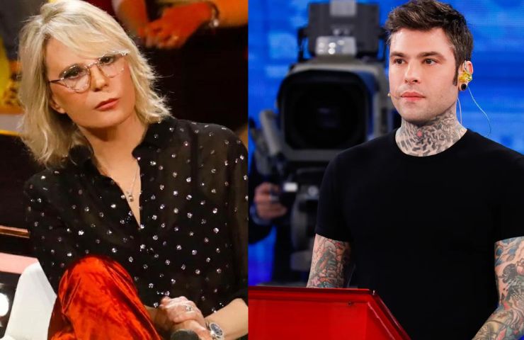 collage di maria de filippi e fedez