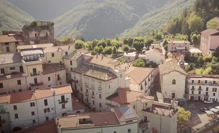 Vista su Picinisco in Ciociaria